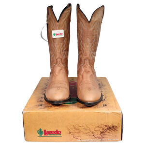 Laredo Men Sz 12D Jacksonville Collection 13" Cowboy Boots Deertan Foot & Top